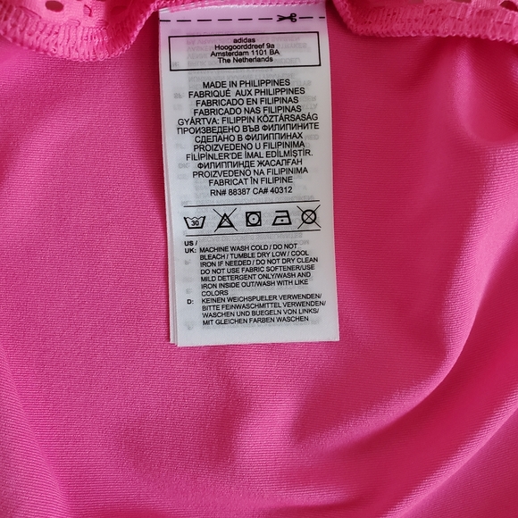 Adidas Cropped Boxy Dance Tee, Pink/White, M - Picture 4 of 5